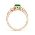 thumbnail image 2 of ANGARA Nature Inspired Square Lab Grown Emerald Twisted Vine Engagement Ring for Women in 14K Rose Gold (Size-6mm) | May Birthstone, Anniversary, Jewelry Gift for Women | Lab-Grown Emerald Ring, 2 of 9