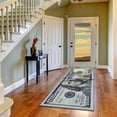 thumbnail image 4 of Ottomanson Machine Washable 100 Dollar Bill Non-Slip Rubberback 31x79 Money Rug, 2'7" x 6'7", Multicolor, 4 of 8