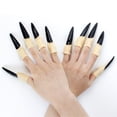 thumbnail image 4 of Billuyoard 10 Uds. De uñas de goma, fiestas de Halloween y eventos de disfraces, uñas de dedo de fantasmas de brujas falsas, fáciles de usar Kits de decoración para fiestas Clavo negro (8*2 cm), 4 of 6