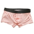 thumbnail image 2 of rygai Mid-Rise Elastic Waistline Men Panties Simple Patchwork Color U Convex Shorts Briefs,Pink,L, 2 of 8