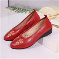 thumbnail image 6 of Women's Wedge Cut-Out Flats Breathable Soft Sole Slip-On Casual Summer Footwear Red 41, 6 of 9