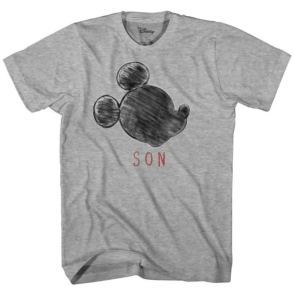 Disney Mickey Mouse Shirt Men's Mickey Sketch Son T-Shirt (XX-Large)