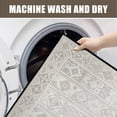 thumbnail image 2 of Boho Kitchen Mat 31"x20", Washable Non Slip Soft Plush Low Profile Kitchen Rug, Geometric Neutral Textured Sink Mat for Laundry Room, Bedroom & Office, 2 of 6