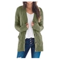thumbnail image 3 of CHUANK Womens Boho Patchwork Cardigan Long Sleeve Open Front Knit Sweaters Coat Pockets Pink S, 3 of 7