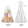 thumbnail image 3 of Haosy 2 Pack Kitchen Wash Cloths with Hanging Loops Absorbent Absorbent Quick Drying Hand Towels, Cute Pastel Cats, 3 of 7