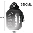 thumbnail image 2 of Large capacity water bottle, reusable and BPA-free sports water bottle (2500ml)-2500ml, 2 of 5