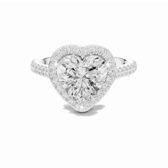 Zuwelria 2.45 Carat Beautiful Heart Cut | D/VVS1 Moissanite Diamond Engagement Ring - Bridal Ring - Promise Ring | 18K White Gold Over Sterling Silver | D/VVS1 Size 5