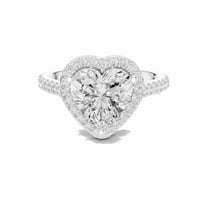 Zuwelria 2.45 Carat Beautiful Heart Cut | D/VVS1 Moissanite Diamond Engagement Ring - Bridal Ring - Promise Ring | 18K White Gold Over Sterling Silver | D/VVS1 Size 5