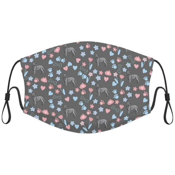 Cute Neapolitan Mastiff Dog Graphic Printed Cloth Face Masks Reusable Washable Adjustable for Adults (5 PCS)