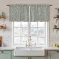 thumbnail image 2 of Tree Birds Tier Curtains, Vintage Grey Flower Floral Branch Spring Light Filtering Kitchen Curtains, 2Pcs Rod Pocket Half Window Treatments Panels for Sink Cafe Cabinet Camper 27.5x36 Inches, 2 of 9