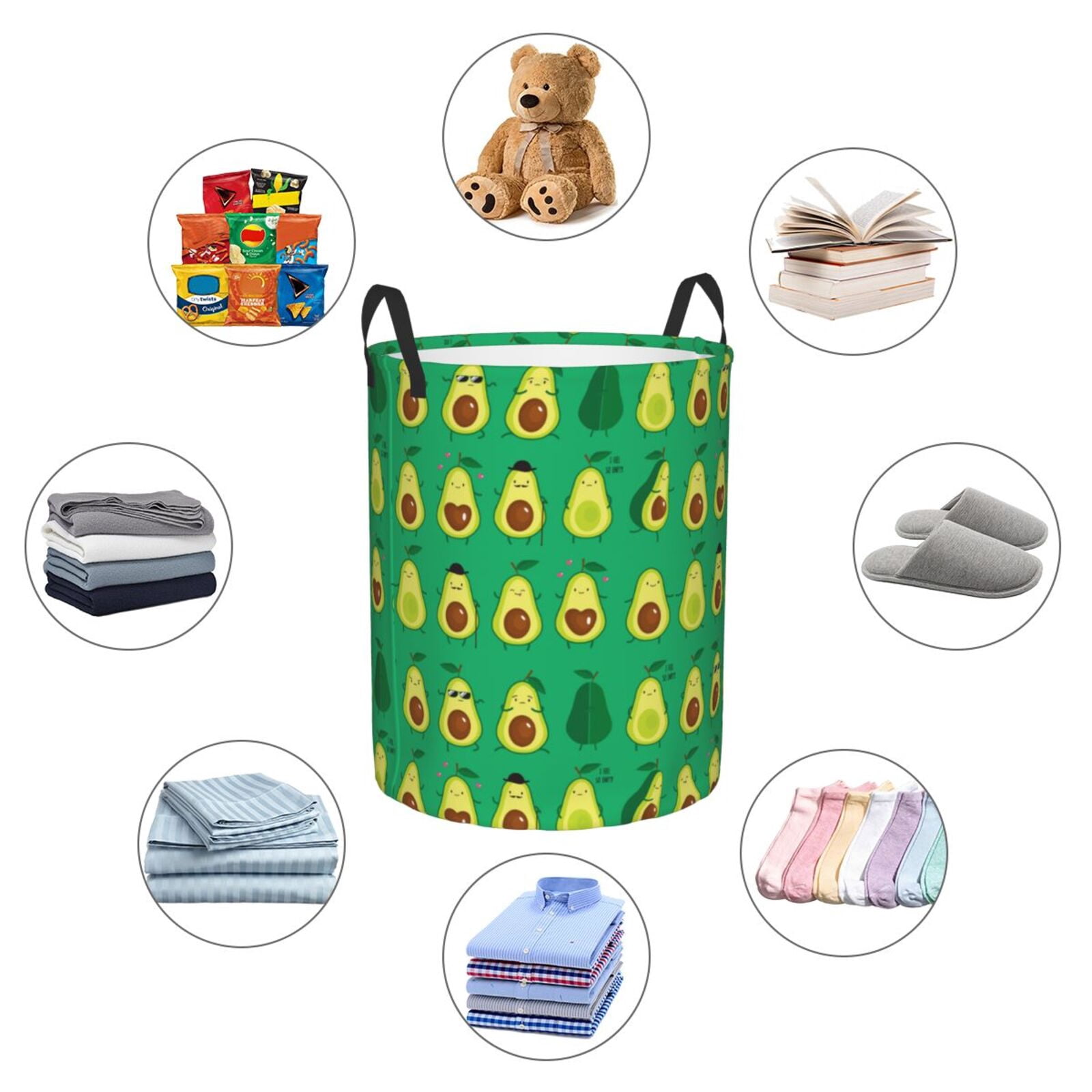 Large Laundry Basket with Handles - Cartoon Fruit 1 Kids Baby Dirty Clothes Laundry Hamper for Bedroom Aesthetic