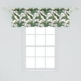 thumbnail image 2 of Ambesonne Tropical Valance Pack of 2, Hawaii Exotic Palm Leaves, 54"X18", Army Green Emerald and White, 2 of 4