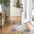 thumbnail image 2 of ODIKA 2'x3' Washable Throw Rug Bathtub Shower Vintage Butterfly Delicate Botanical Border Backing for Hallway, Study Room, Non-Slip Low Profile, Flatwoven, 2 of 7