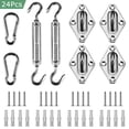 thumbnail image 3 of 24 Pcs High Quality 304 Marine Grade Shade Sail Hardware Kit with Adjustable Turnbuckle for Rectangle and Square Sun Shade Sails Installation, Anti-Rust Stainless Steel Design B, 3 of 6