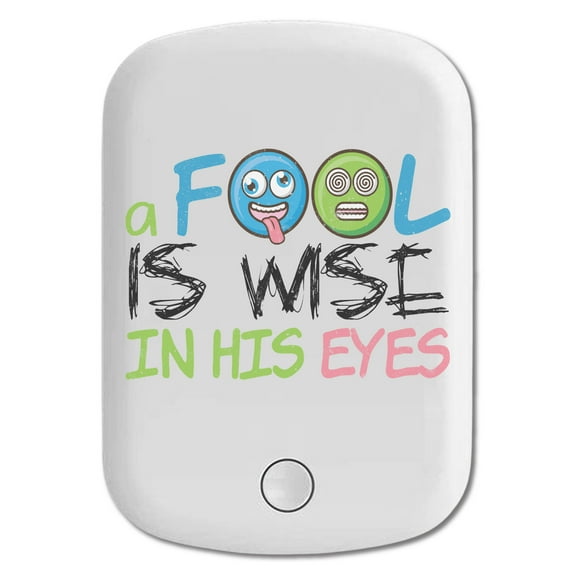 DistinctInk Magnetic Battery Pack, 5000 mAh Wireless Portable Charger with USB-C Cable, Compatible with MagSafe iPhone 14 / 13 / 12 Series - Fool Is Wise In His Eyes