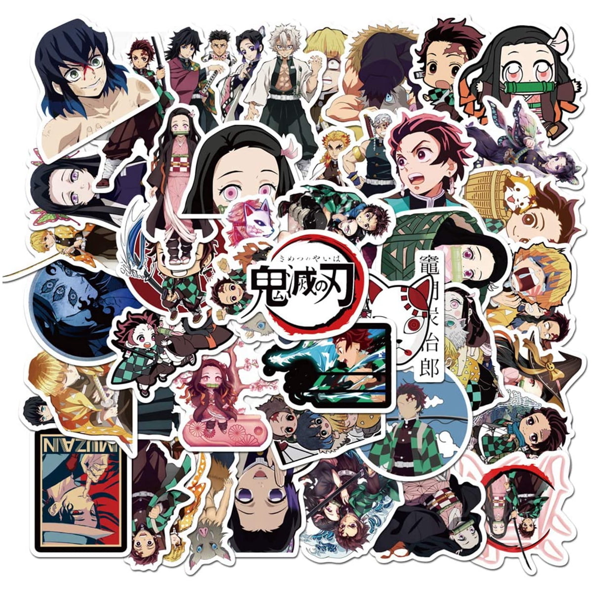 50 Anime Demon Slayer Kimetsu no Yaiba Cartoon Stickers for Luggage Laptop Decal