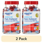 (2 pack) Equate Extra Strength Pain Reliever Acetaminophen Gel Caps, 500mg, Easy Open Cap, 225 Count