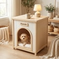 thumbnail image 3 of Modern Indoor Wooden Dog House with Removable Cushion – Solid Cedar Pet House for Small Dogs & Cats, Furniture-Grade Scandinavian Design, 3 of 10