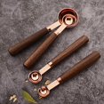 thumbnail image 5 of 8 pieces Rose Gold Copper Measuring Cups Set and Measuring Spoons Set with Scale, Wooden Handle Stainless Steel Dry & Liquid Measuring Cup for Cooking Baking, 5 of 18