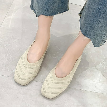 

Aayomet Casual Closed Toe Shoes for Women Breathable Fly Knitting Flat Shoes Ladies Women s Walking Style Shoes Fashion Causal White 7