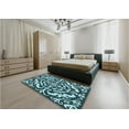 thumbnail image 4 of Ahgly Company Indoor Square Patterned Blue Lagoon Blue Area Rugs, 3' Square, 4 of 6