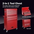 thumbnail image 5 of Tcbosik 8-Drawer Rolling Tool Chest with Lockable Wheels, Metal Tool Cabinet with Detachable Top, Tool Organizer with Lock for Repair Room, Warehouse, Garage, Red, 5 of 6