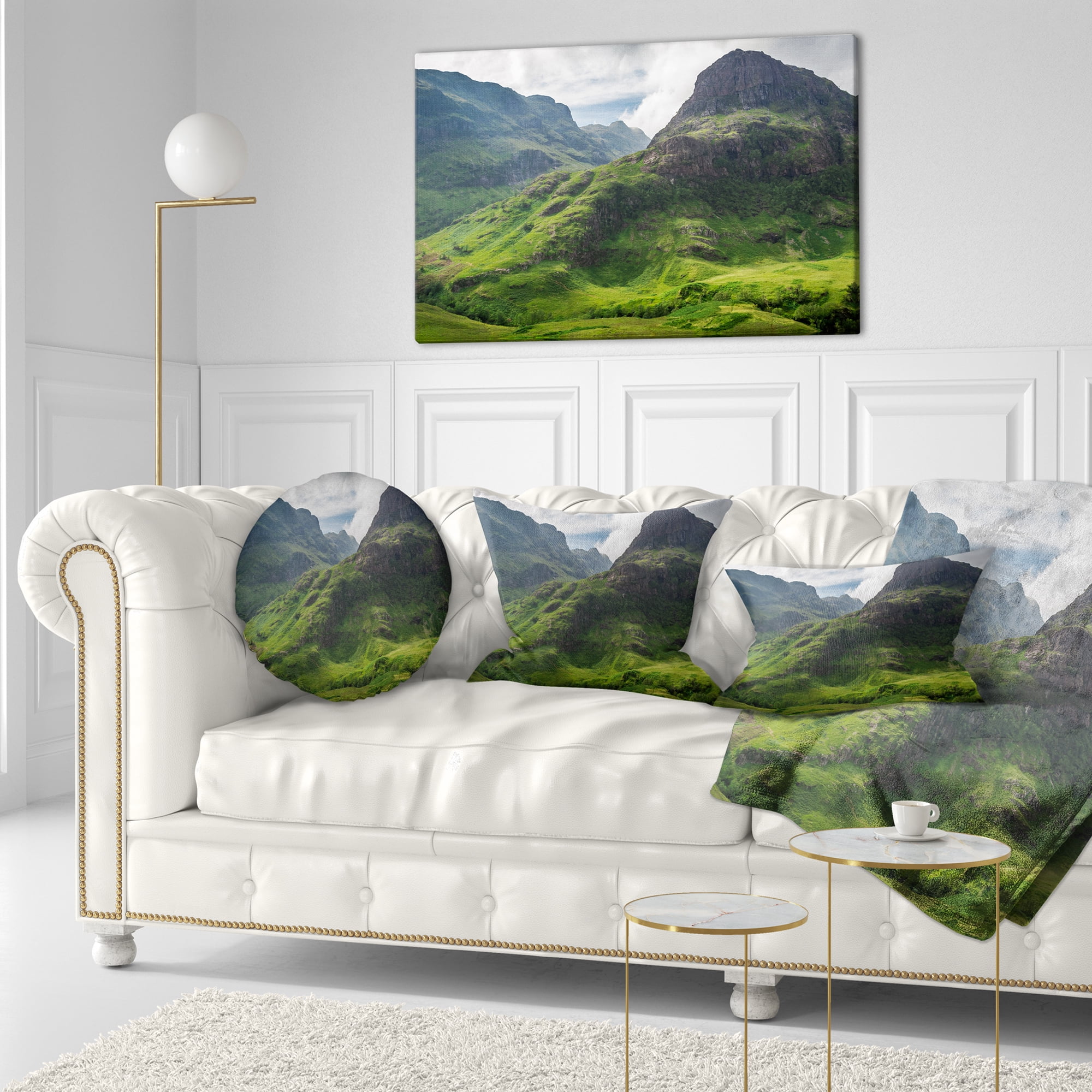 Designart Summer in Scotland - Landscape Photography Throw Pillow - 12x20