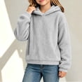 thumbnail image 4 of DDAPJ pyju Kids Fuzzy Fleece Sweatshirt Boys Girls Cozy Sherpa Hoodies Loose Fit Drop Shoulder Pullover Tops Fall Winter Warm Hoodie Sweatshirts 4-15 Years, 4 of 8