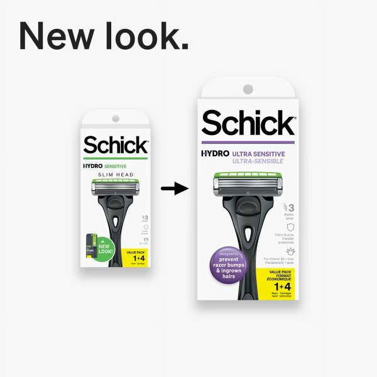 Schick Hydro 3 Skin Comfort Slim Head Sensitive Razor and Cartridges, 1 ct  - Pay Less Super Markets