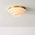 thumbnail image 4 of Globe Electric 2-Light Matte Brass Glam Flush Mount Ceiling Light with Tiered Glass Shade, 91005784, 4 of 9