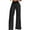 Black, variant on WTOBBY Women's Hollow Belt Detail Flared Wide Leg Pants - Office Casual Trousers with High Waist & Stretch Fabric for Professional Chic Looks,Black L