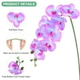 thumbnail image 2 of Uxcell 3-Pack Artificial Orchid Flowers 9 Large Petals 37 Inch Faux Phalaenopsis Silk Bouquets Blue Purple Fake Orchids for Home/Wedding, 2 of 6