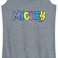 thumbnail image 3 of Disney - Mickey Multicolor Hand Peace Sign - Women's Racerback Tank Top, 3 of 5
