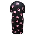 thumbnail image 4 of WTXUE Oversized Sleep Shirts Casual Pajamas Women's Plus Size Floral Print Nightgown Short Sleeve Round Neck Midi Night Dress Soft Sleep Shirts Comfy&nbsp;Pullover Loose House Dresses Black Xl, 4 of 8