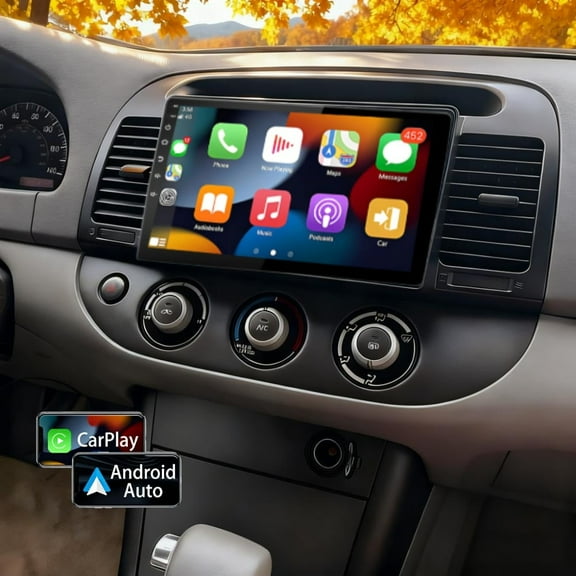 Molaner 4 64G Car Stereo for Toyota Camry 2002-2006 Fit for Wireless CarPlay/Android Auto Android 15 Radio with 10.1" Touch Screen,BT,GPS,SWC, 4 64G