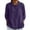 *1-Purple, variant on VBVC Women's Lapel Denim-Look Tops,Ladies 3/4 Sleeve Shirt,Summer Business Blouse For Women,Purple,S-2XL