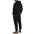 thumbnail image 4 of SGMVNU Tracksuit Men 2 Piece Set Men's Loose Casual Sports Long Sleeved Trousers Jacquard Hooded Sweatshirt Suit Winter Jogging Suit(Black, XL), 4 of 4