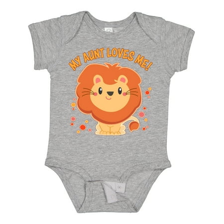 

Inktastic My Aunt Loves Me- Cute Lion Gift Baby Boy or Baby Girl Bodysuit