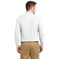 thumbnail image 2 of Port Authority K500LS Mens Long Sleeve Silk Touch Polo T-Shirt, White - Extra Small, 2 of 6