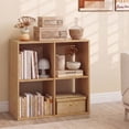 thumbnail image 4 of Costway 4-Cube Bookshelf, Modern Cubby Bookcase with Back Guardrail & Anti-tipping Kits Natural, 4 of 10