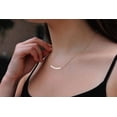 thumbnail image 2 of Clear Quartz Bar Necklace for Women – 925 Sterling Silver 18K Gold Plated Jewelry Gift for Women, April Birthstone Elegant Mother's Day Gifts, 2 of 9