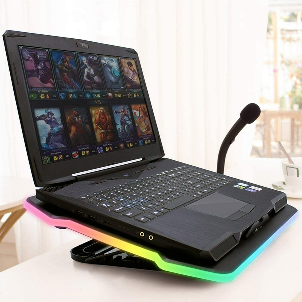 KLIM Ultimate RGB Laptop Cooling Pad Stand, Quiet, Up to 17" Notebooks