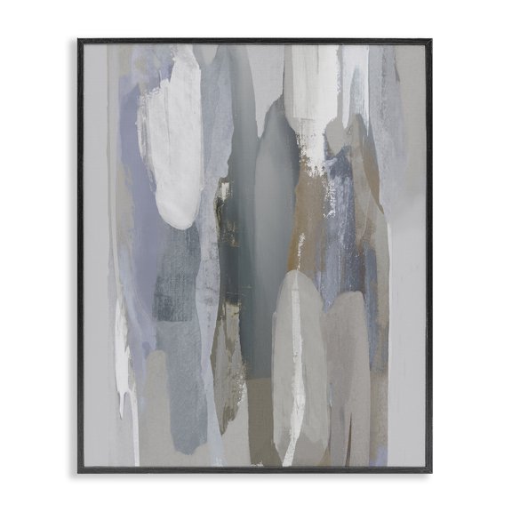 Stupell Industries Modern Modern Abstract Cascading Ice Toned Shapes Black Framed Giclee Art, 11 x 14, by Jackie Hanson