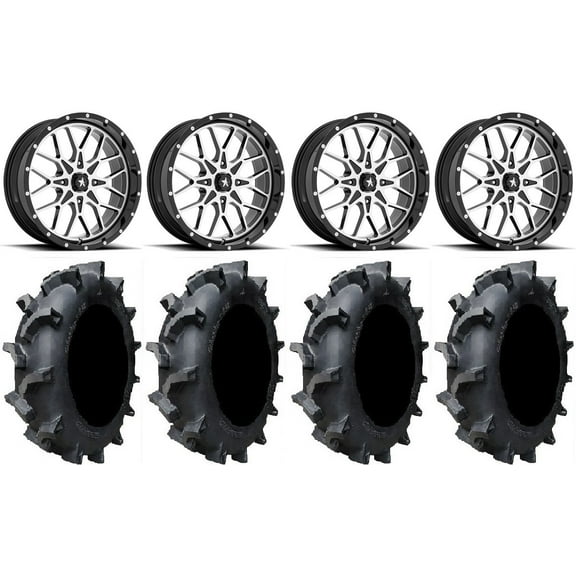MSA Portal 20" Wheels Machined 35" Interforce 628 Tires Kawasaki Mule Pro FXT