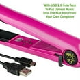 thumbnail image 2 of Ovente Ceramic Hair Straightener 1 Inch Ceramic Plate Hot Tool 2GB MP3 Player Speaker Up to 410 Degree Heat Control Smooth Glide Beauty Flat Iron Wave Curler Travel Slim USB Cord 110 Voltage Pink GF6, 2 of 8