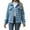 Blue, variant on Elabch Womens Wool Plaid Jackets Button Down Lapel Shacket Fashion Fall Long Sleeve Cropped Coats with Pocket Blue L
