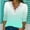 Mint Green, variant on Free Shipping Women's Fashion Fall Gradient Tops Long Sleeve Lace Trim V Neck Casual Shirts Basic Tees Loose Fit Tunic Blouses