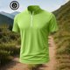 thumbnail image 5 of pstuiky camiseta de hombre, Camiseta deportiva de verano para hombre, de color liso, ajustada, con cremallera, de manga corta y cuello alto camisas casuales para hombre l, 5 of 5