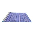 thumbnail image 2 of Ahgly Company Machine Washable Indoor Round Abstract Blue Modern Area Rugs, 5' Round, 2 of 4