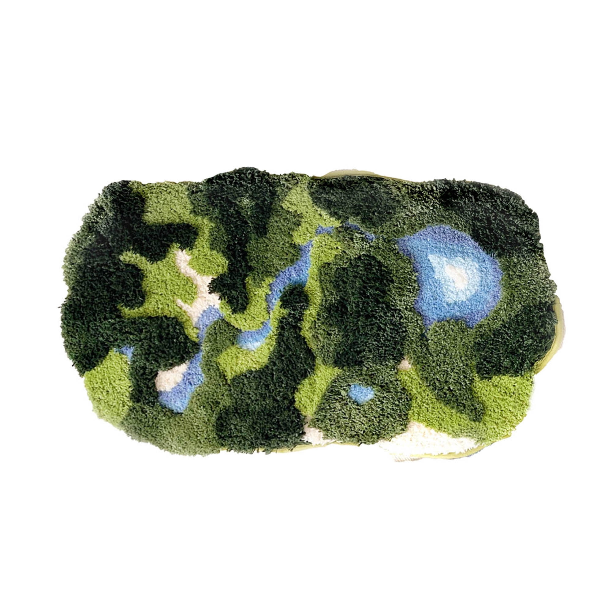 20"×35" Moss rug Cute Green Moss Bathroom Rug Boho Aesthetic Leaf Leaves Bath Mat Shaggy Non Slip Absorbent Shower Mat Decor